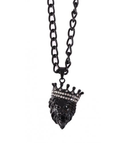 MJ119 - Crown Lion Men's Necklace